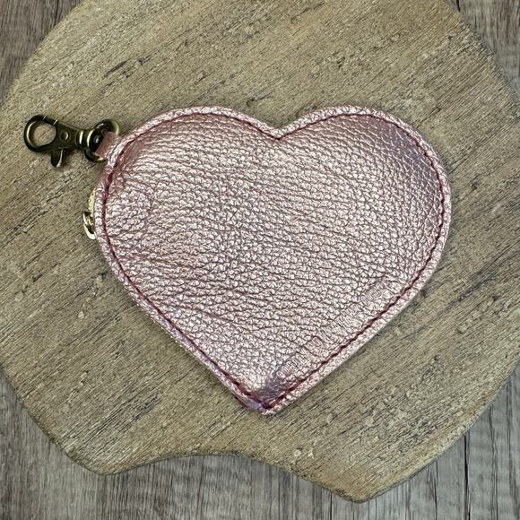 Portland Leather Heart Keychain Pouch FAST SHIP SUPERNOVA Pink Heart NEW - Picture 3 of 4